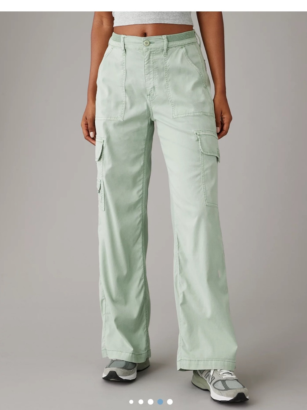 American Eagle Dreamy Drape Stretch Cargo Super High Waisted Baggy Pants
